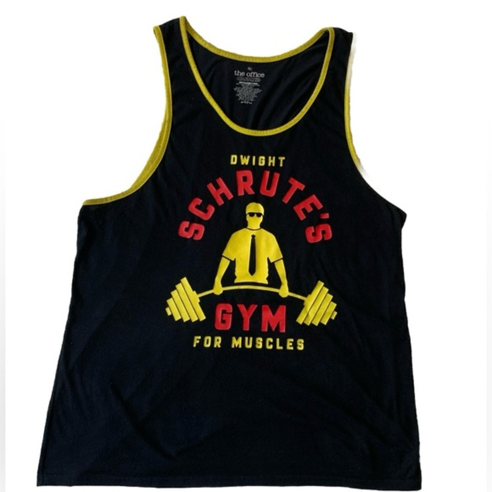 The Office Dwight Schrute’s Gym for Muscles tank top.